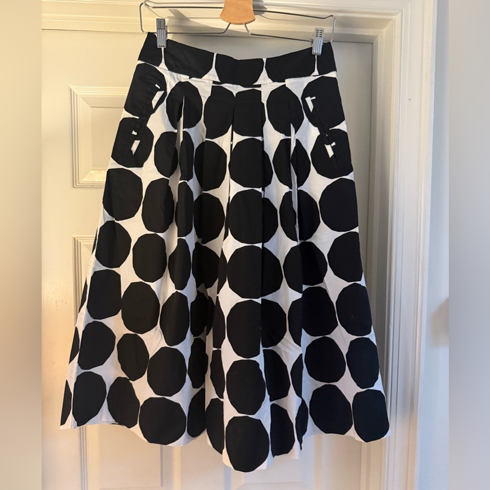 Marimekko for Banana Republic Black and White A-Line Skirt